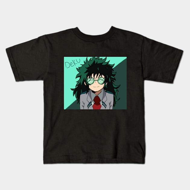 Deku genderbend Kids T-Shirt by ChaoticDuckyBoiDraws